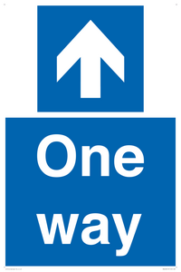 One way with up directional arrow